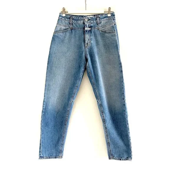 Closed X-Lent Barrel Leg Jeans in Mid Blue Size 26 - Picture 4 of 11